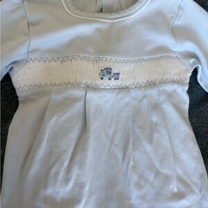 Kissy Kissy Light Blue Footie with Embroidered Truck